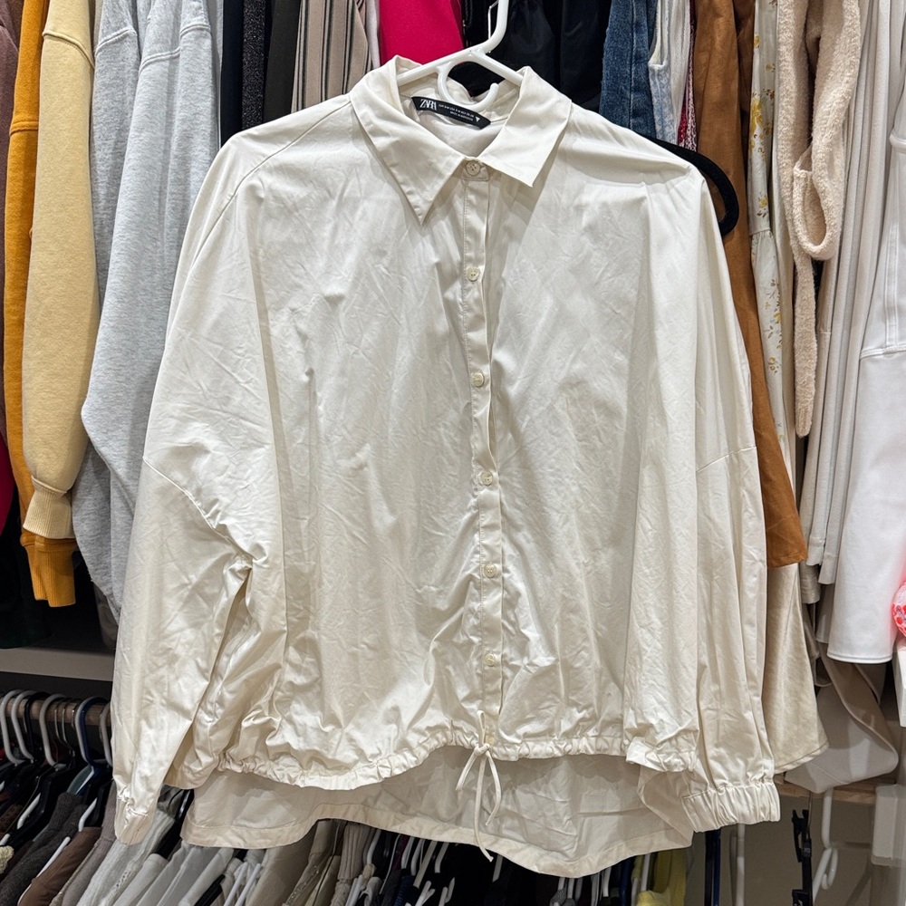 Zara Cream Button-Down Women's Shirt